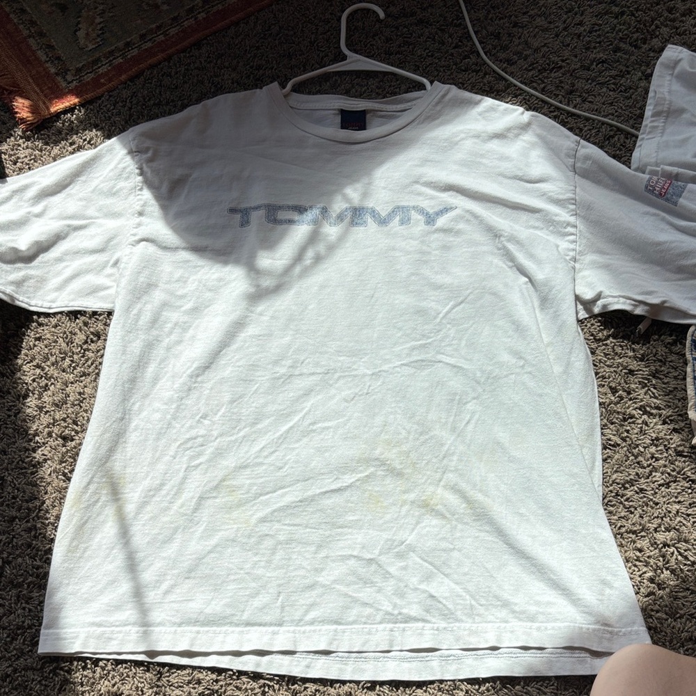 Tommy Hilfiger White Tee with Blue Logo